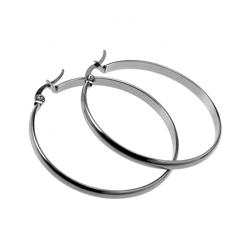 ∅40mm x 3mm Oorringen Dames - Gepolijst RVS - Oorbellen ∅40mm x 3mm Oorringen Dames - Gepolijst RVS - Oorbellen