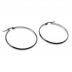 ∅40mm x 3mm Oorringen Dames - Gepolijst RVS - Oorbellen