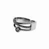 Ring Dames - Gepolijst RVS - Brede Ring - Doorkruist Desing