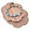 Verguld RVS Armband met Turkoois en Witte Kristallen Verstelbaar Dames