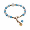 Verguld RVS Armband met Turkoois en Witte Kristallen Verstelbaar Dames