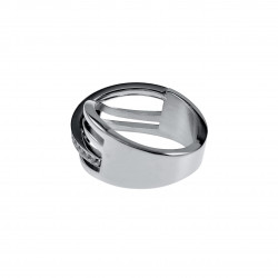 Ring Dames - Gepolijst RVS - Brede Ring met Zirkonias Steentjes