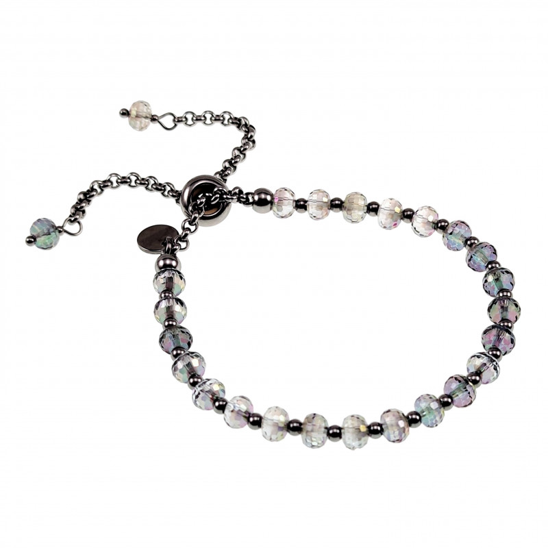 RVS Armband met Schitterende Oostenrijkse Kristallen - Schuifsluiting RVS Armband met Schitterende Oostenrijkse Kristallen - Schuifsluiting
