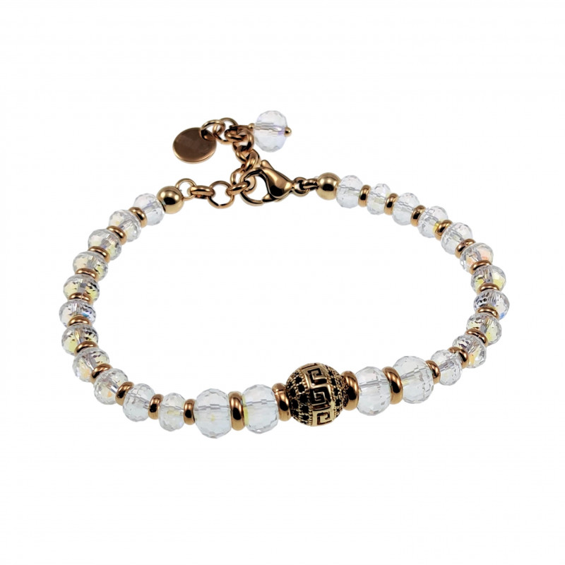 Goudkleurige RVS - Armband met Schitterende Oostenrijkse Kristallen Goudkleurige RVS - Armband met Schitterende Oostenrijkse Kristallen