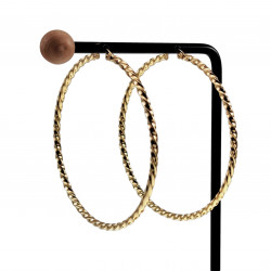 ∅60 mm Oorringen Dames - Verguld RVS - Goudkleurig - Gedraaide Oorbellen