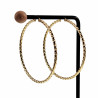 ∅60 mm Oorringen Dames - Verguld RVS - Goudkleurig - Gedraaide Oorbellen