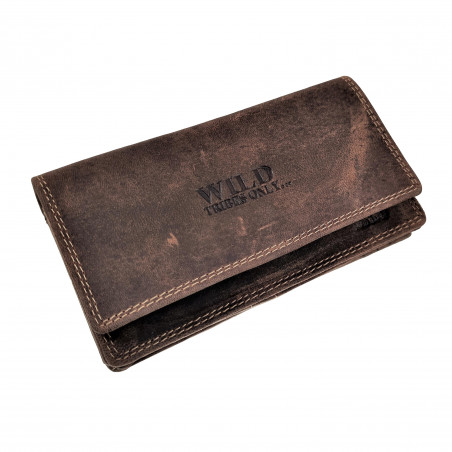 Overslag Portemonnee Donkerbruin Buffelleer RFID Protected Anti skim