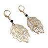 Oorbellen Dames - Verguld RVS - Goudkleurige - Lange Oorbellen - Oorbellen met Bladhanger