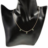 Verguld RVS Slangenketting met Drie Groenen Stenen Hanger Verstelbaar