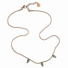Verguld RVS Slangenketting met Drie Groenen Stenen Hanger Verstelbaar