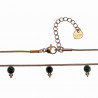 Verguld RVS Slangenketting met Drie Groenen Stenen Hanger Verstelbaar