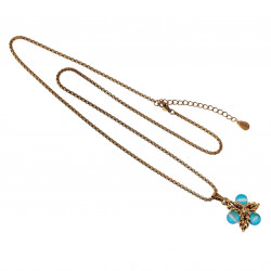 55cm Verguld RVS Verstelbaar Jasseron-Ketting met Lichtblauw Sterhanger