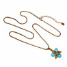 55cm Verguld RVS Verstelbaar Jasseron-Ketting met Lichtblauw Sterhanger