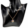 55cm Verguld RVS Verstelbaar Jasseron-Ketting met Lichtblauw Sterhanger