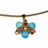 55cm Verguld RVS Verstelbaar Jasseron-Ketting met Lichtblauw Sterhanger