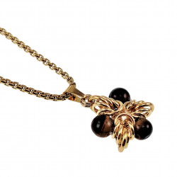 55cm Verguld RVS Verstelbaar Jasseron-Ketting met Tijgeroog Sterhanger