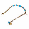Verguld RVS Schakelarmband met Turquoise Glaskralen - Murano-Kraal