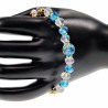 Verguld RVS Schakelarmband met Turquoise Glaskralen - Murano-Kraal