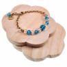 Verguld RVS Schakelarmband met Turquoise Glaskralen - Murano-Kraal