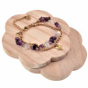 Dubbele Armband Amethistgrind - Witte Maansteen - Verguld RVS