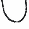 65cm - 8,5mm Kralenketting Heren - of 19cm Onyx Armband - RVS - Matte Onyx Natuursteen - Zwarte Natuursteen Ketting