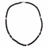 65cm - 8,5mm Kralenketting Heren - of 19cm Onyx Armband - RVS - Matte Onyx Natuursteen - Zwarte Natuursteen Ketting
