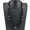 65cm - 8,5mm Kralenketting Heren - of 19cm Onyx Armband - RVS - Matte Onyx Natuursteen - Zwarte Natuursteen Ketting