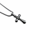 60cm x 3mm RVS Jasseron-ketting + Kruis Hanger met Details Unisex