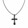 60cm x 3mm RVS Jasseron-ketting + Kruis Hanger met Details Unisex