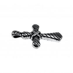 60cm x 3mm RVS Jasseron-ketting + Kruis Hanger met Details Unisex