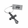 60cm x 3mm RVS Jasseron-ketting + Kruis Hanger met Details Unisex