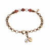 17 tot 20cm Verguld RVS Ronde Schakelarmband met Orange Kristallen
