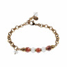 17 tot 20cm Verguld RVS Ronde Schakelarmband met Orange Kristallen
