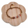 17 tot 20cm Verguld RVS Ronde Schakelarmband met Orange Kristallen
