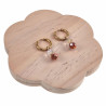 Dames - Verguld RVS Oorringen met Orange Gefacetteerde Kristal Hanger