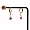 Dames - Verguld RVS Oorringen met Orange Gefacetteerde Kristal Hanger
