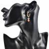 Dames - Verguld RVS Oorringen met Orange Gefacetteerde Kristal Hanger