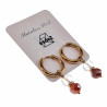 Dames - Verguld RVS Oorringen met Orange Gefacetteerde Kristal Hanger
