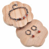 17 tot 20cm Armband Dames - Gepolijst RVS - Zilverkleurige - Ronde Schakelarmband met Orange Kristallen - Verstelbaar