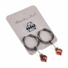 Dames - Verguld RVS Oorringen met Orange Gefacetteerde Kristal Hanger