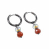 Dames - Verguld RVS Oorringen met Orange Gefacetteerde Kristal Hanger