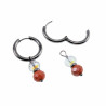 Dames - Verguld RVS Oorringen met Orange Gefacetteerde Kristal Hanger
