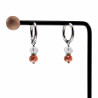 Dames - Verguld RVS Oorringen met Orange Gefacetteerde Kristal Hanger