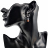 Dames - Verguld RVS Oorringen met Orange Gefacetteerde Kristal Hanger