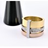 Brede Multicolor Roestvrijstalen Ring met Zirkonia's
