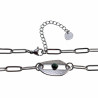 46 tot 52cm Gepolijst RVS Paperclip Schakelketting met Groene Natuursteen