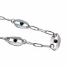 46 tot 52cm Gepolijst RVS Paperclip Schakelketting met Groene Natuursteen