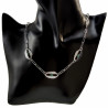 46 tot 52cm Gepolijst RVS Paperclip Schakelketting met Groene Natuursteen