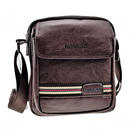 Heren Tas - Schoudertas - Bruin Kunstleer - Tasje - Crossbodytas