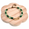 19cm Krallenarmband Dames Verguld RVS Kristallen en Groenen Jadesteen